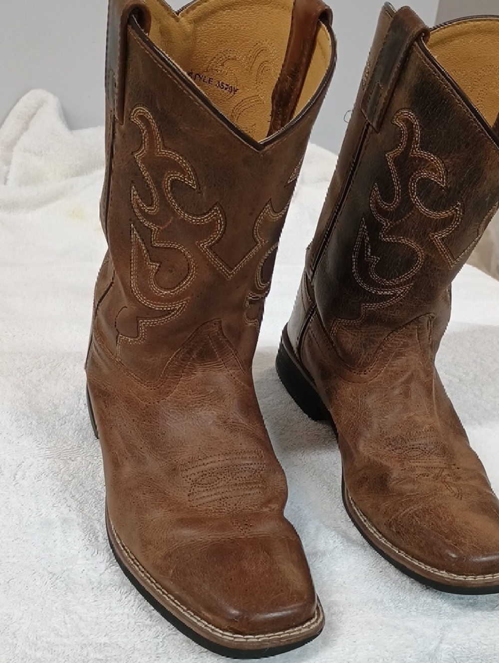 Boys Size 7 Smokey Mountain Leather Cowboy Boots - Picture 2 of 16